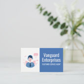 Kundenservice-Mitarbeiter | Call Center Visitenkarte (Stehend Vorderseite)