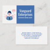 Kundenservice-Mitarbeiter | Call Center Visitenkarte (Vorne/Hinten)
