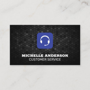 Kundenservice-Mitarbeiter-Headset   Geometrisch Visitenkarte