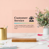 Kundenservice Würdigung Acrylschild (Hochzeit)