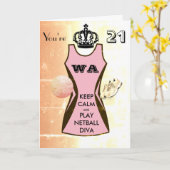 Kundenspezifisch Behalten Ruhe und Netball spielen Karte (Gelbe Blume)