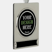 kundenspezifisch, einzigartig, elegant & minimalis Banner-Ornament silber (Rechts)