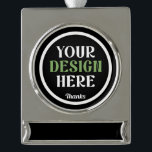 kundenspezifisch, einzigartig, elegant & minimalis Banner-Ornament silber<br><div class="desc">Dieses Design ist für alle zugänglich. Sie können das Logo,  Bilder,  Text und Farben nach Ihren Vorlieben anpassen. Vielen Dank.</div>