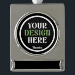 kundenspezifisch, einzigartig, elegant & minimalis Banner-Ornament silber<br><div class="desc">Dieses Design ist für alle zugänglich. Sie können das Logo,  Bilder,  Text und Farben nach Ihren Vorlieben anpassen. Vielen Dank.</div>