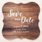 Kundenspezifisch Gerettet Datum Gastgeschenk Hochz Untersetzer (Vorderseite)