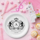 Kundenspezifisch Logo Monogramm Wappen Löwen  Pappteller (Party)