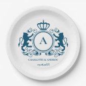 Kundenspezifisch Logo Monogramm Wappen Löwen   Pappteller (Vorderseite)