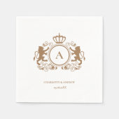 Kundenspezifisch Logo Monogramm Wappen Löwen Serviette (Vorderseite)