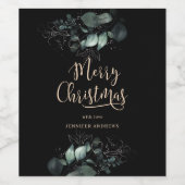 Kundenspezifisch Merry Christmas Greenery Weinetikett (Einzelnes Label)