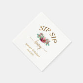 Kundenspezifisch "SIP SIP HOORAY" Blumen Serviette (Ecke)