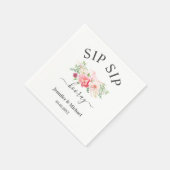 Kundenspezifisch "SIP SIP HOORAY" Blumen Serviette (Ecke)