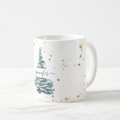 Kundenspezifisch winterliche Tannenbaum Kaffeetasse (VorderseiteRechts)