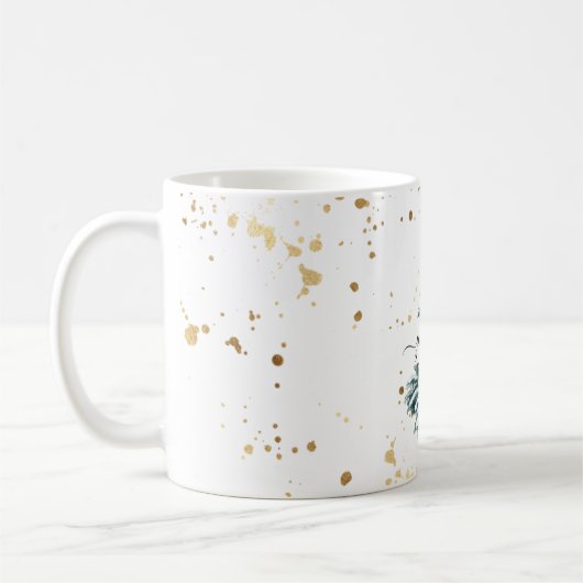 Kundenspezifisch winterliche Tannenbaum Kaffeetasse (Links)