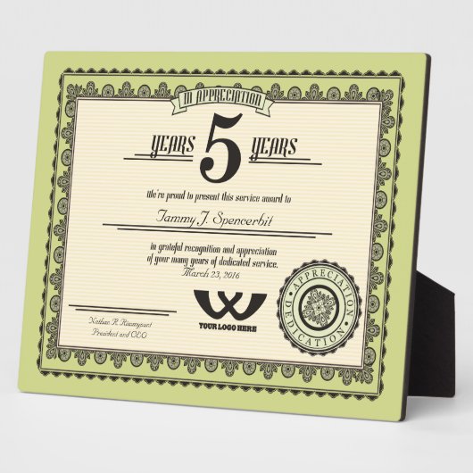 Kundenspezifische 5-jährige Anstellung Service Awa Fotoplatte (Seite)