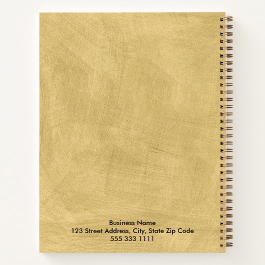 Kundenspezifische Add-Logos für Unternehmen - Gold Notizblock (Rückseite)