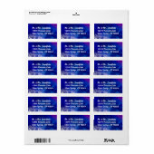 Kundenspezifische Adresse für den Blue und White W Adressaufkleber (Vorne)