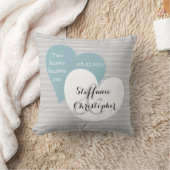 Kundenspezifische Andenken-Hochzeit, grauer Kissen (Decke)