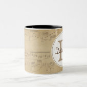 Kundenspezifische AnfangsMusiknoten-Tasse Zweifarbige Tasse (Mittel)