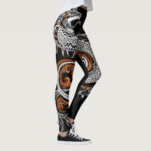 Kundenspezifische asiatische Drache-Leggings Leggings (Rechts)
