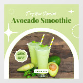 Kundenspezifische Avocado Smoothie Shop Promo % Ra Fensteraufkleber (Blatt)