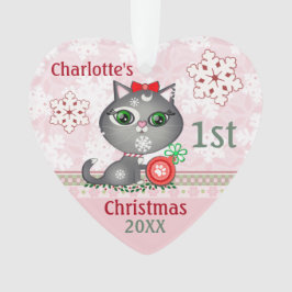 Kundenspezifische Baby-Katzen-erste Ornament
