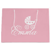 Kundenspezifische Babydusche des eleganten Große Geschenktüte (Vorderseite)