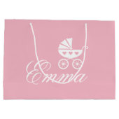 Kundenspezifische Babydusche des eleganten Große Geschenktüte (Rückseite)