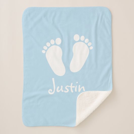 Kundenspezifische Babyfüße neugeborene sherpa Sherpadecke (Vorderseite)