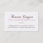 KUNDENSPEZIFISCHE BÄCKEREI-VISITENKARTE VISITENKARTE (Rückseite)