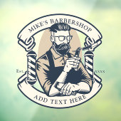 Kundenspezifische Barbershop Business Front Fensteraufkleber (Blatt 3)