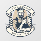 Kundenspezifische Barbershop Business Front Fensteraufkleber (Blatt)