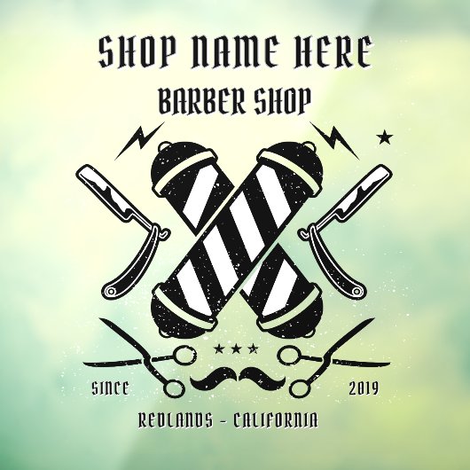 Kundenspezifische Barbershop-Werbung Fensteraufkleber (Blatt 3)