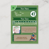 Kundenspezifische Baseball-Trading Card Visitenkarte (Rückseite)