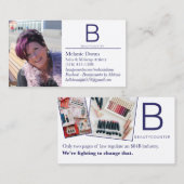 Kundenspezifische Beautycounter Visitenkarte für (Vorne/Hinten)