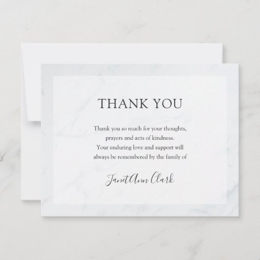 Kundenspezifische Beerdigung & Beileid Dankeschön (Vorderseite)