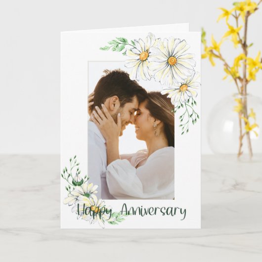 Kundenspezifische Begrüßung des Fotos White Daisie Karte (Gelbe Blume)