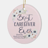 Kundenspezifische Best Caregiver Ever Wertschätzun Keramik Ornament (Links)