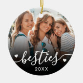 Kundenspezifische Best Friends 2 Foto Keepake Keramik Ornament (Vorne)