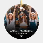 Kundenspezifische Best Friends 2 Foto Keepake Keramik Ornament (Hinten)