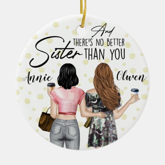 Kundenspezifische Best Friends Keramik Ornament (Vorne)