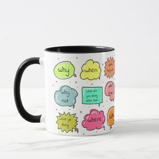 kundenspezifische beste Tasse der Fragen-11oz (Links)