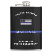 Kundenspezifische Bewertung von Thin Blue Line-Pol Flachmann (Vorderseite)