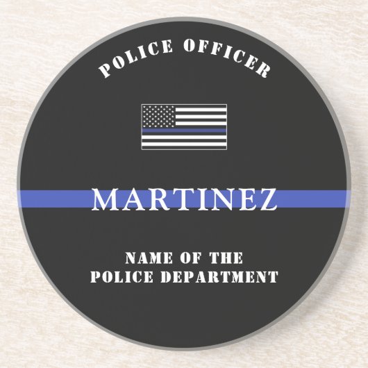 Kundenspezifische Bewertung von Thin Blue Line-Pol Getränkeuntersetzer (Vorne)
