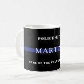 Kundenspezifische Bewertung von Thin Blue Line-Pol Kaffeetasse (Vorderseite Links)