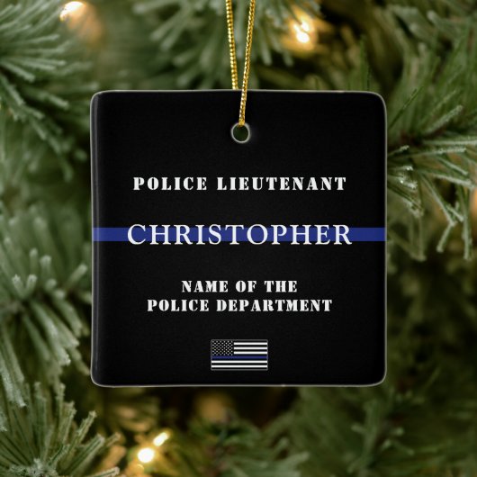 Kundenspezifische Bewertung von Thin Blue Line-Pol Keramikornament (Baum)