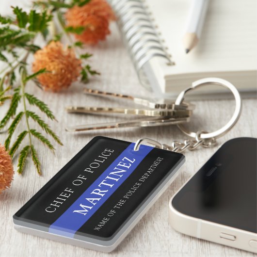Kundenspezifische Bewertung von Thin Blue Line-Pol Schlüsselanhänger (Vorderseite rechts)