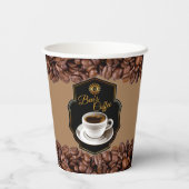 Kundenspezifische Bezeichnung Coffee Shops Papier Pappbecher (Rückseite)