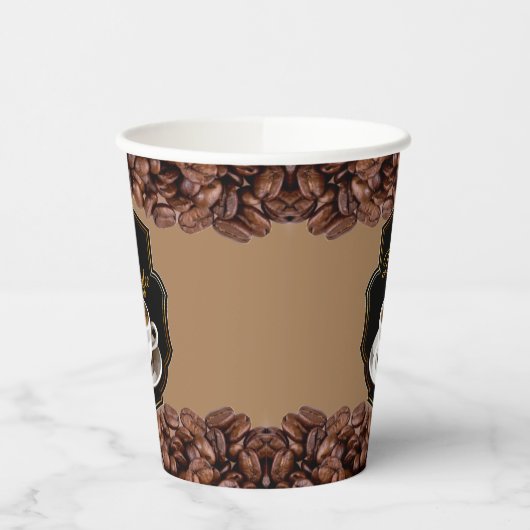 Kundenspezifische Bezeichnung Coffee Shops Papier Pappbecher (Links)