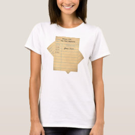 Kundenspezifische Bibliotheks-Buch-Karte T-Shirt