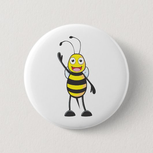 Kundenspezifische Biene, die seine Hand Button (Vorderseite)